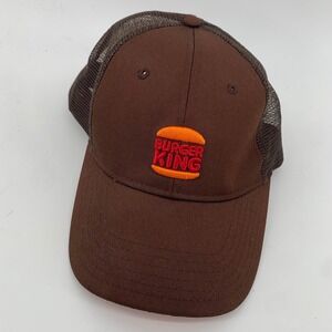 Burger King Employee Uniform Hat Brown Mesh Adjustable Trucker Cap Authentic BK